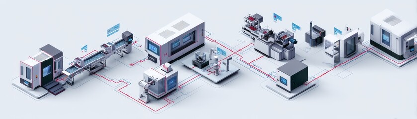 A smart factory with IoTconnected machines optimizing production efficiency in realtime
