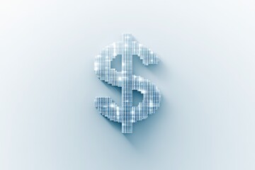 Dollar sign, mosaic design, light-blue tones