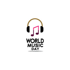 World music day vectors with silhouette, musical instrument and musical's icon