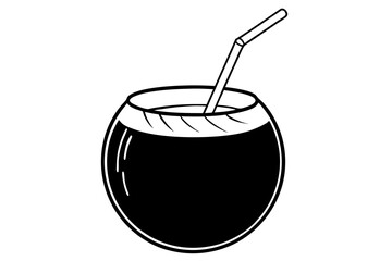 coconut drink  silhouette