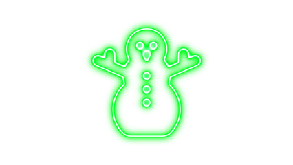 Neon snowman glow with transparent background