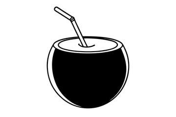 coconut drink  silhouette