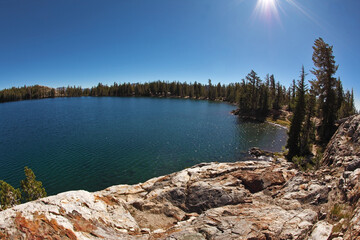  Picturesque transparent lake in park Yosemite