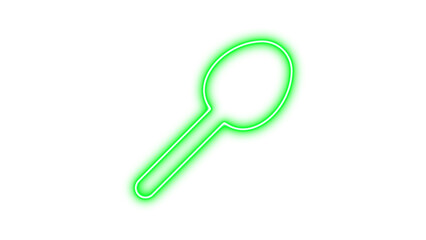 Glowing neon keyhole symbol, Neon spoon glow with transparent background