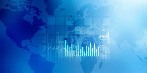 2d illustration Stock market online business concept. business Graph 

