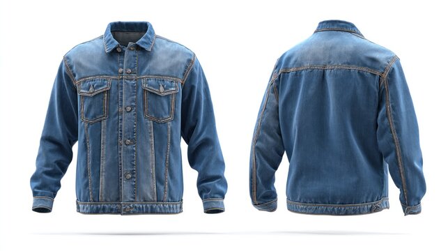 Classic denim jacket, front and back views
