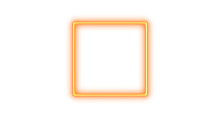 Glowing Orange Square Frame, Glowing neon email icon with a mail envelope symbol on a square background