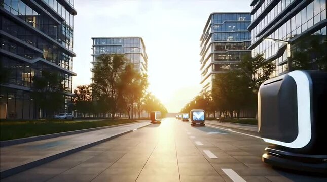 Futuristic Business Park: Robotic Delivery Stations