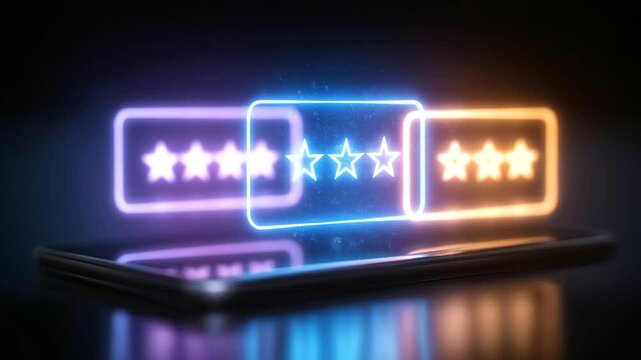 Interactive customer feedback system showcasing star ratings and user comments.