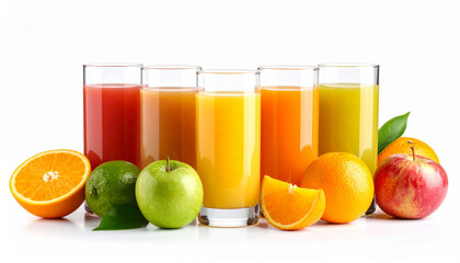 Fototapeta premium Refreshing Fruit Juices A Colorful Collection of Natural Drinks