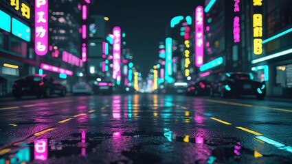 Neo Tokyo Holographic Street Texture