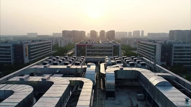 IT Offices: Top View Synchronized Rooftop Cooling