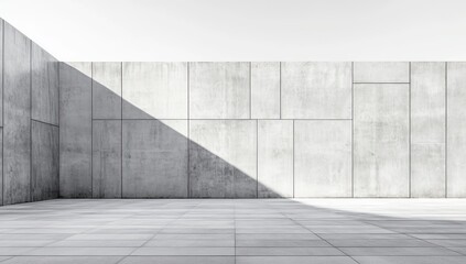 Obraz premium Light-filled, minimalist concrete courtyard