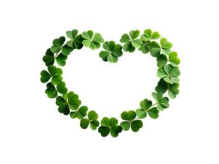 Vibrant green clover heart, a symbol of luck, nature, and irish heritage for st. patrick's day