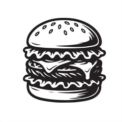 hamburger on white background
