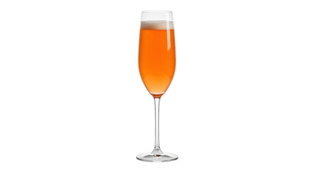 Isolated Glass of Bellini Cocktail