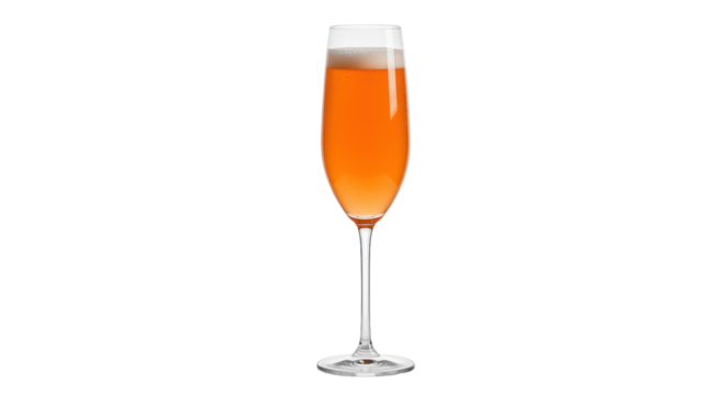 Isolated Glass of Bellini Cocktail