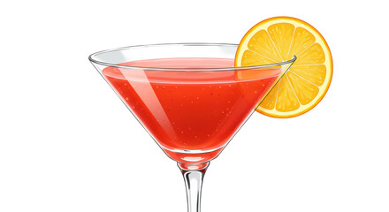 Isolated Cocktail with Orange Slice