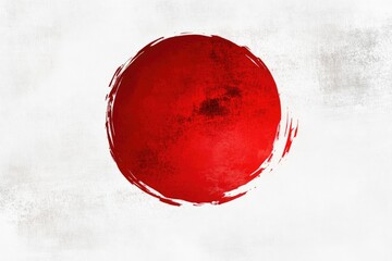 Red circle on white background, stylized Japanese flag