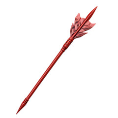 Bold Arrow with a Commanding Presence in Vivid Cherry Isolated on Transparent Background