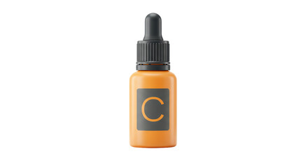 Isolated Serum Bottle with Vitamin C Label