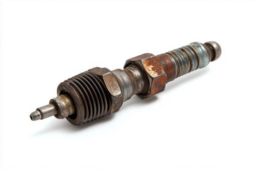 The rusty spark plugs function to create sparks so that the engine can start and remind us of the industrial era that has long passed.