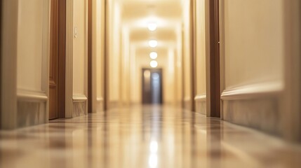 Hospital Corridor Blurred Background for Professional Medical Website Design and Graphics