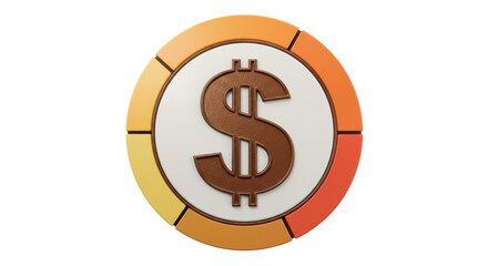 Isolated Dollar Sign Pie Chart