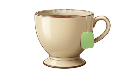 Isolated Cup of Tea with Tea Bag
