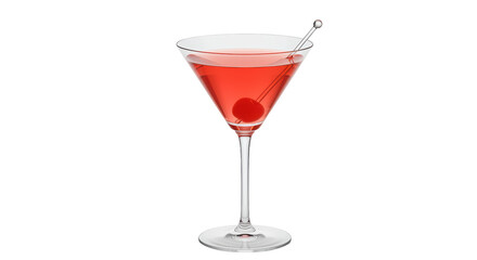Isolated Martini with Cherry