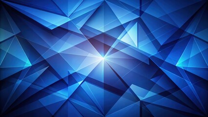 Fototapeta premium Abstract Blue Geometric Shapes A Modern Design Featuring Interlocking Triangles and Radiant Light