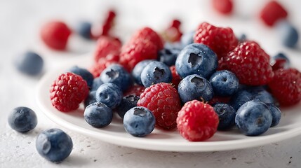 A Delightful Collection of Fresh Raspberries and Blueberries