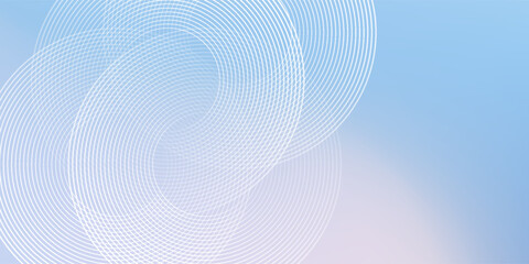 Abstract circle lines on light blue background. Geometric stripe line art design concept for poster, brochure, cover, website, web banner, presentation.