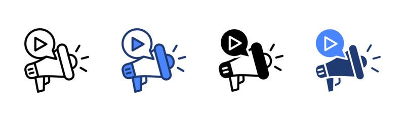 Video Marketing icon sheet multiple style collection