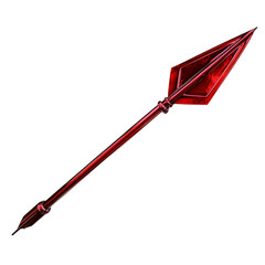 Bold Arrow with a Prominent Profile in Ruby Red Col Isolated on Transparent Background