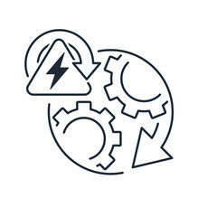 Add energy to the process. Business acceleration. Vector linear illustration icon isolated on white background.
