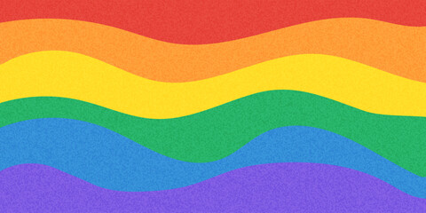 Wavy background for Pride month. LGBT banner with flag colors. Textured retro Pride month background