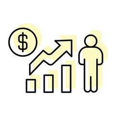 Businessman Growth vector, pixel perfect, illustrator file 
