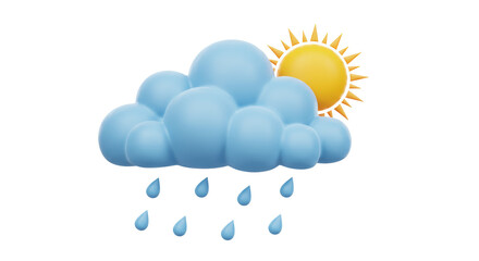 Isolated Rain Cloud with Sun