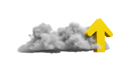 Isolated Cloud with Upward Arrow