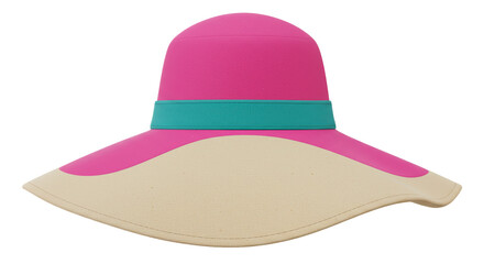 Isolated Wide Brim Summer Hat