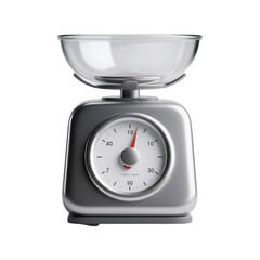 Modern Silver Kitchen Scale with Glass Bowl for Baking