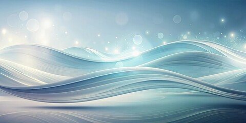 Serene Blue Abstract Waves with Glimmering Lights and Smooth Curves Ideal for Backgrounds and Designs