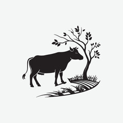  Cow-silhouette-vector-icon-white-background