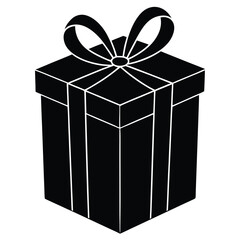 A vibrant red Christmas gift box with a golden bow, isolated for holiday celebration surprise