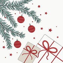 3D vector illustration of a red Christmas gift box with a festive ribbon and bow, perfect for holiday celebrations and surprises