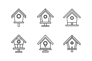 birdhouse line art vector illustration