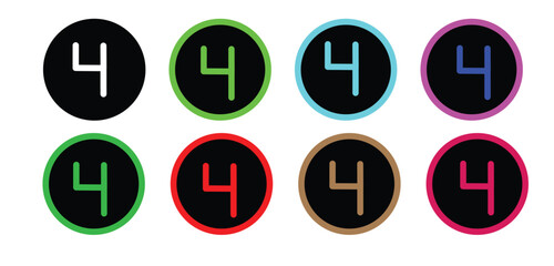 simple numbers icon 4.Vector illustration4
