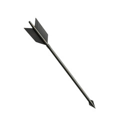 Sleek Arrow with Soft Diffused Shadows in Slategrey Isolated on Transparent Background