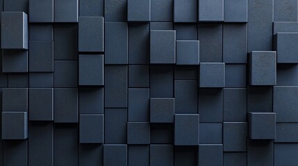 Blue 3D Blocks Wall Professional Business Background  